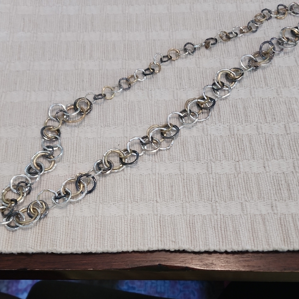 Elegant Silver and Gold Chain Necklace